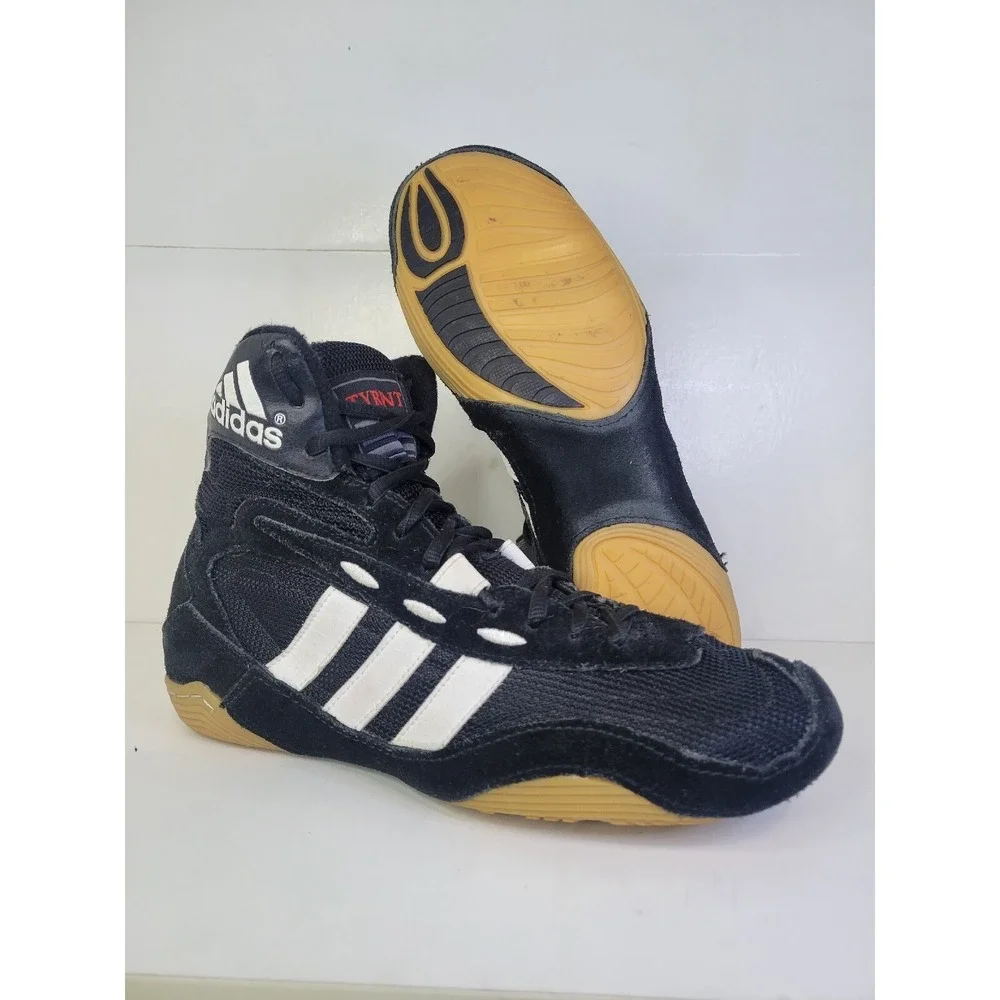 Vintage Y2K Adidas Tyrint Wrestling‎ Shoes Boxing MMA 2001 Black White Men's 7.5